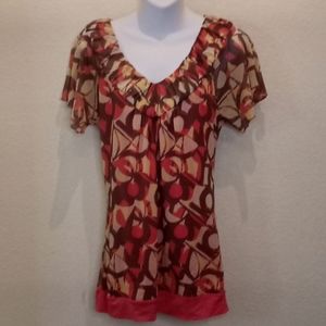 DKNY Jeans Abstract Nylon Blouse